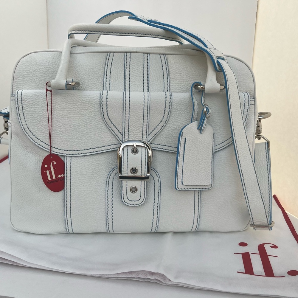 White Leather Travel Bag